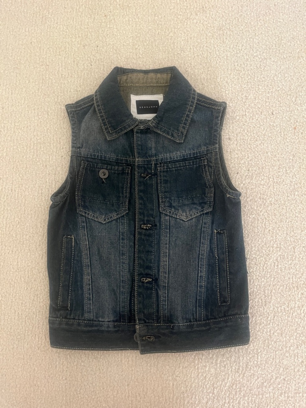 Sean John Blackened Indigo Denim Vest